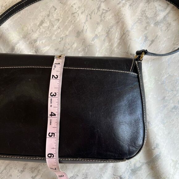 Mila Paoli Leather buckle shoulder bag Y2K 90s - Picture 10 of 14